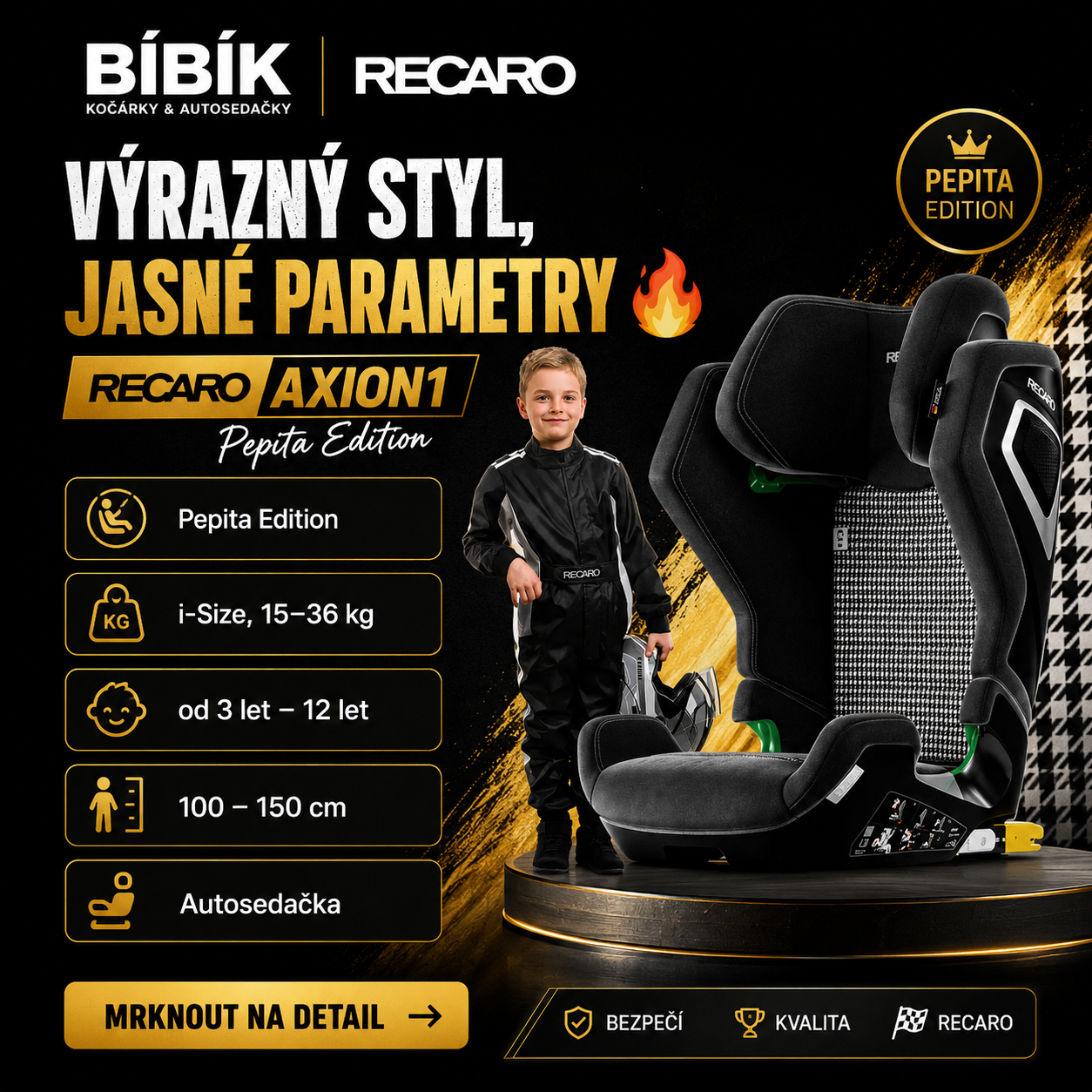 Parametry Recaro Axion1 Pepita Edition