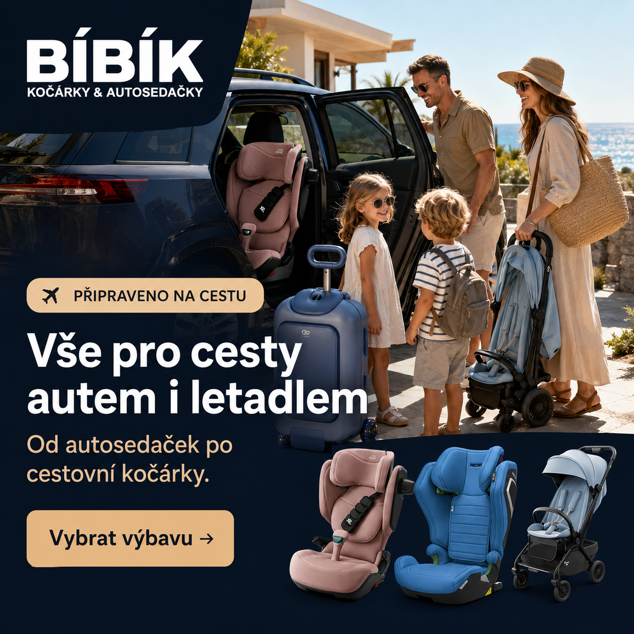 Rodinná cesta autem a cestovní výbava BÍBÍK