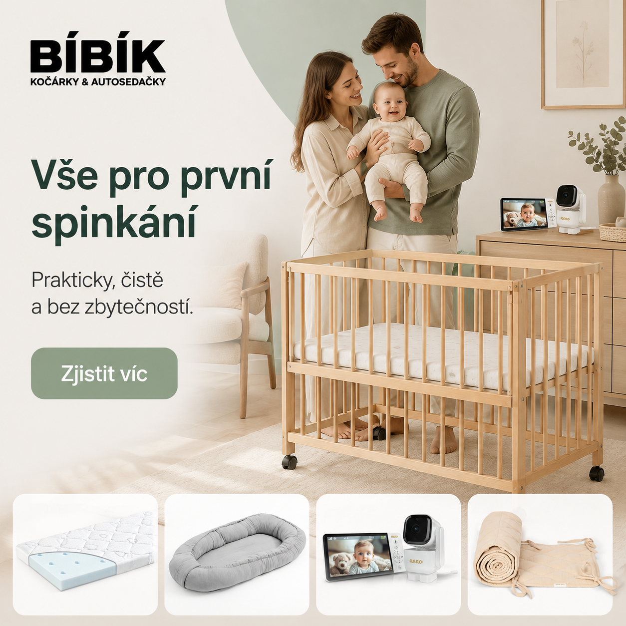 Postýlka a základní výbava pro miminko
