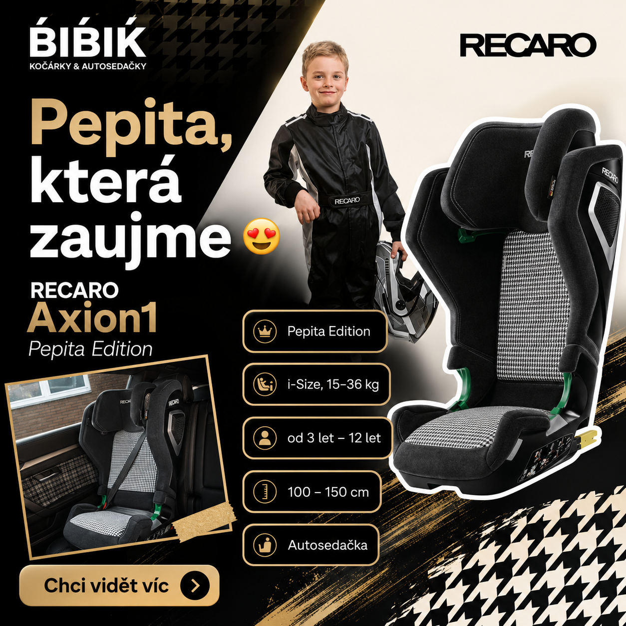 Recaro Axion1 Pepita Edition proklik na produkt