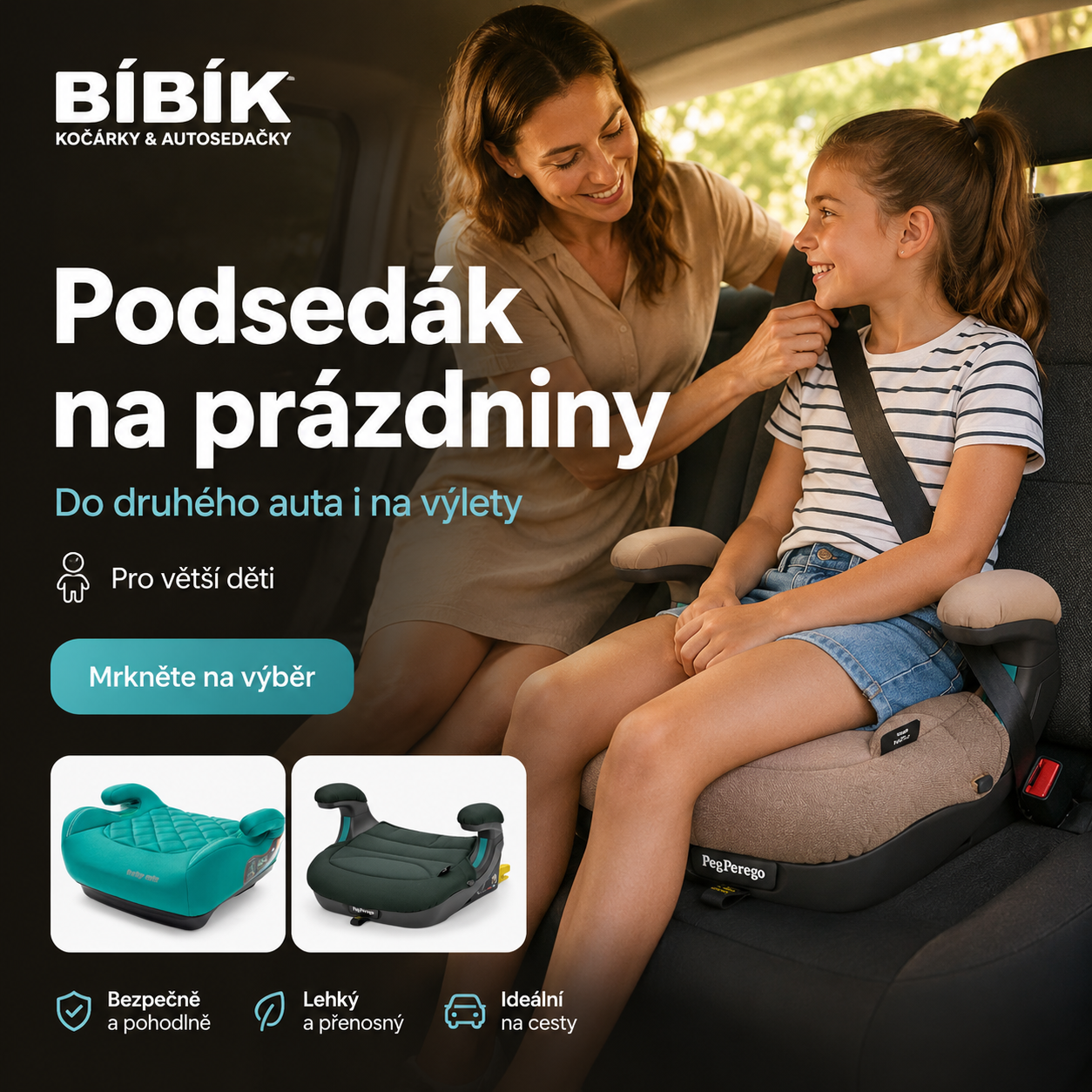 Letní banner s dítětem na podsedáku