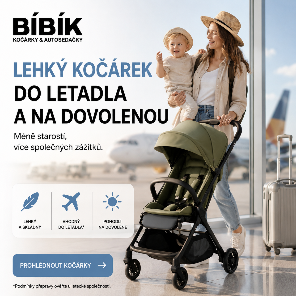 Banner lehký kočárek do letadla a na dovolenou