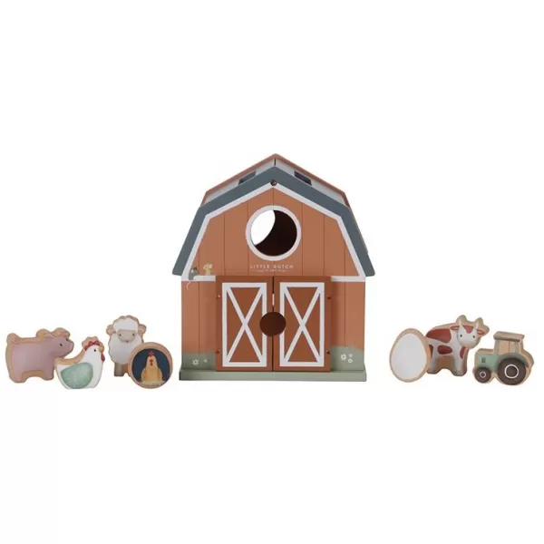 Little Dutch Domek s vkládacími tvary dřevěný Farma