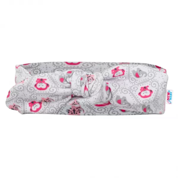 New Baby 3-dílná bavlněná kojenecká souprava Kiddy bílo-růžová