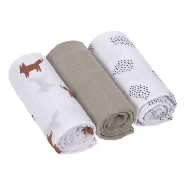 Lässig Swaddle Burp blanket 60x60 Little Forest