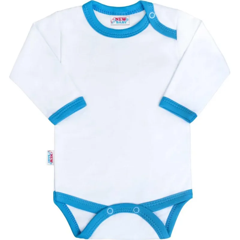 New Baby Kojenecké body s modro-tyrkysovým lemem
