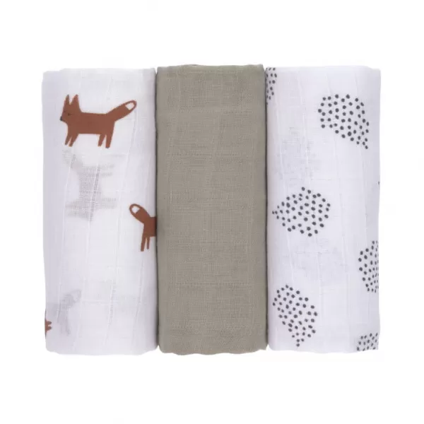 Lässig Swaddle Burp blanket 60x60 Little Forest