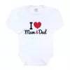New Baby Body s potiskem I Love Mum and Dad - dárkové balení
