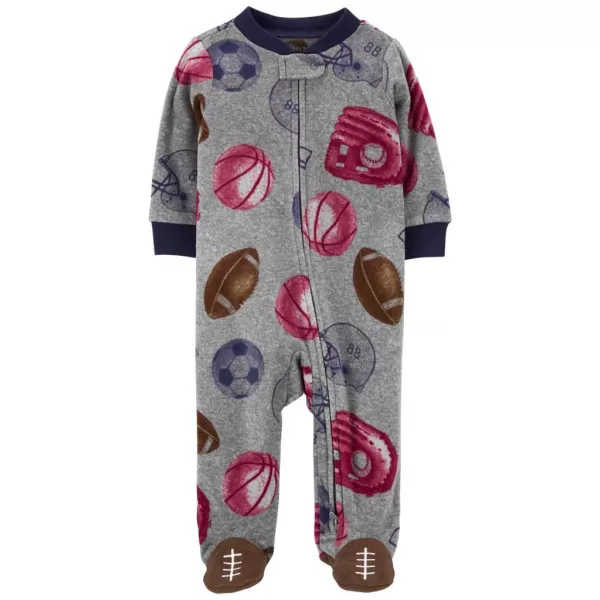 CARTER'S Overal na zip fleece Sleep & Play Grey Sports chlapec 6m