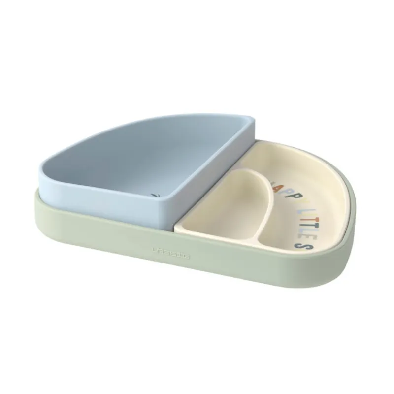 Lässig Dish Set Silicone Section Happy Fruits