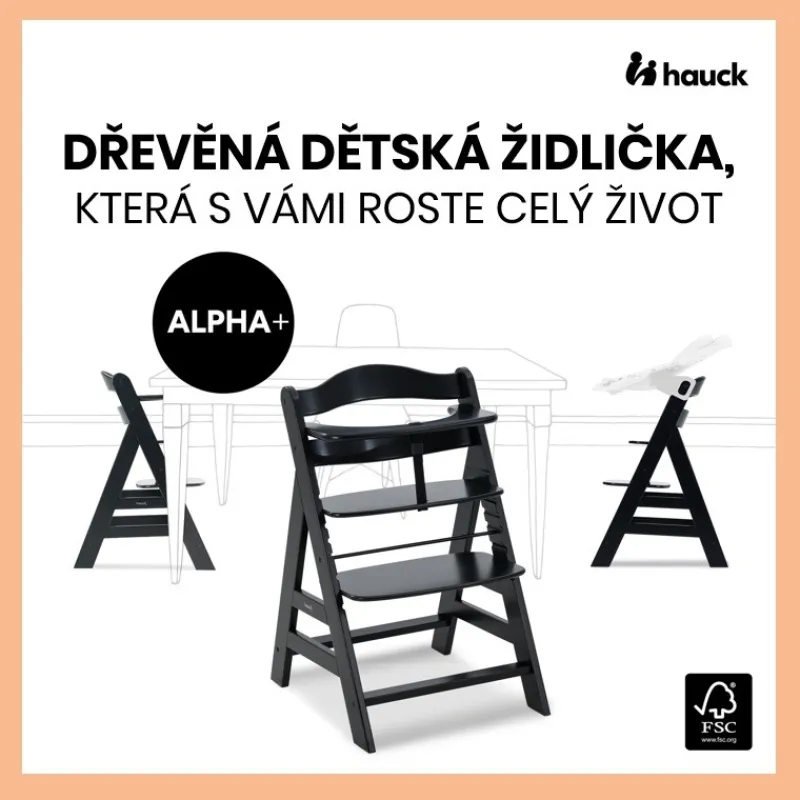 Hauck Alpha+ dřevěná židle