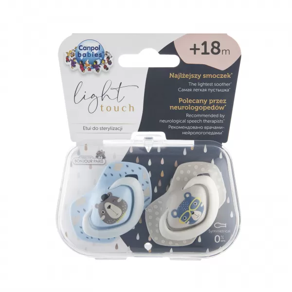 CANPOL BABIES Set symetrických silikonových dudlíků 18m+ Bonjour Paris