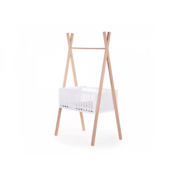 Childhome Postýlka Tipi dřevěná + stojan na oblečení