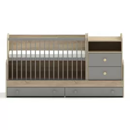 Faktum Kombi postýlka Colette 70x120 Grey Lišta proti okusu: bez lišty