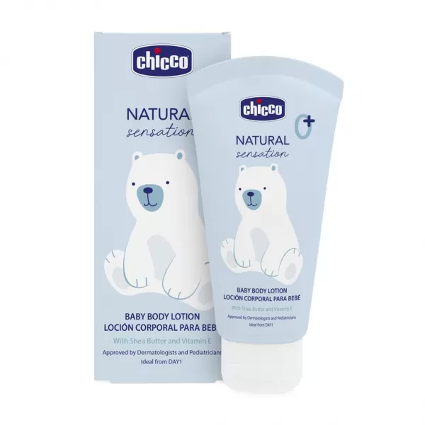 CHICCO Mléko tělové Natural Sensation s bambuckým máslem a vitaminem E 150ml, 0m+