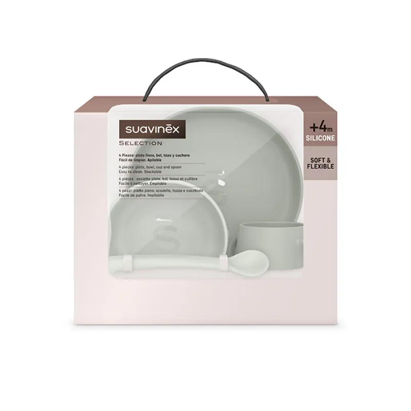 SUAVINEX JÍDELNÍ SET silikonový COLOUR ESSENCE