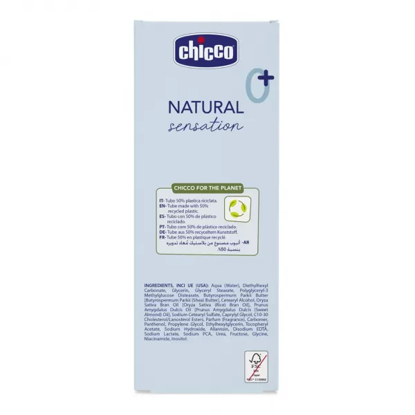 CHICCO Mléko tělové Natural Sensation s bambuckým máslem a vitaminem E 150ml, 0m+