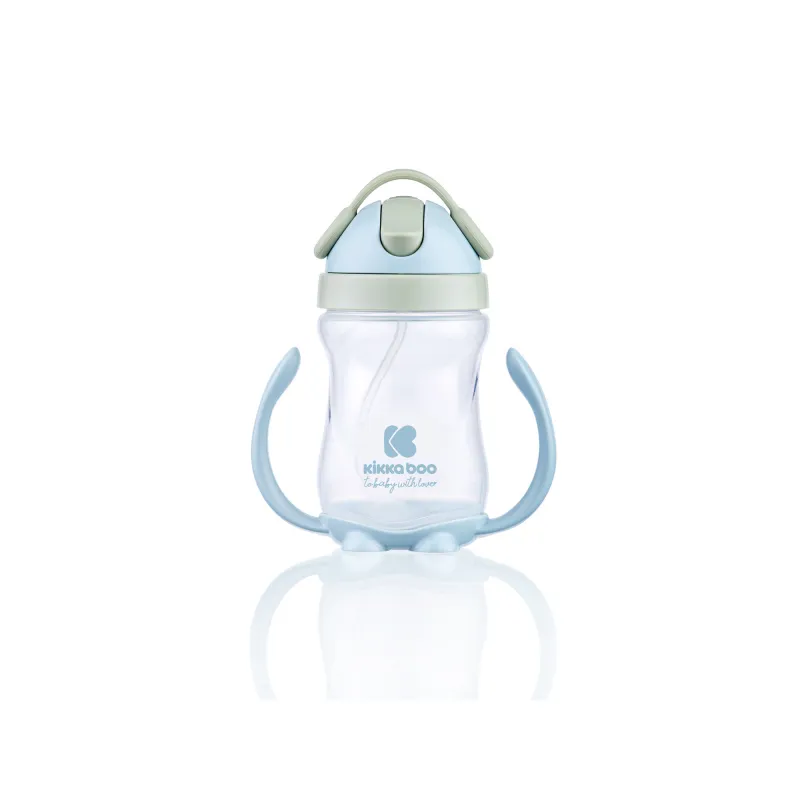 KikkaBoo Hrnek se silikonovým brčkem 300ml 12m+