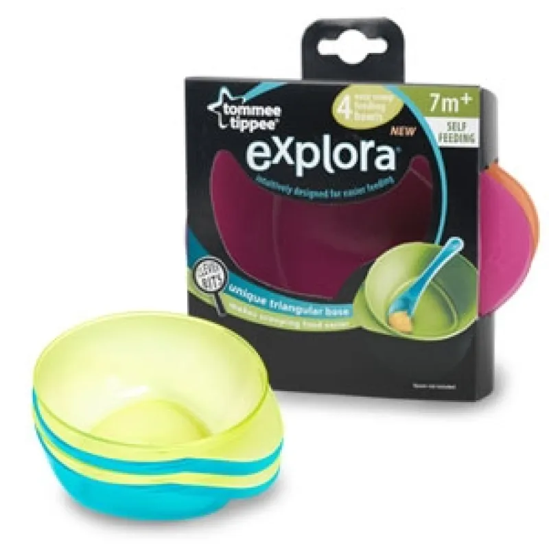 Tommee Tippee Explora Misky pro snadné nabírání, 4 ks