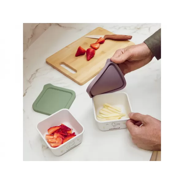 Miniland Misky na jídlo hermetické Natur 2 ks