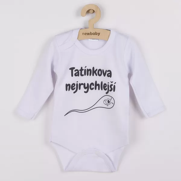 New Baby Body s potiskem Tatínkova nejrychlejší - dárkové balení