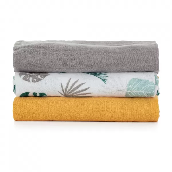 PETITE&MARS Sada plenek bambusová mušelínová 3ks Moussy, 68 x 68 cm