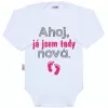 New Baby Body s potiskem Ahoj, já jsem tady nová - dárkové balení