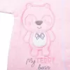 New Baby Kojenecký semiškový overal s kapucí Sweetheart růžový