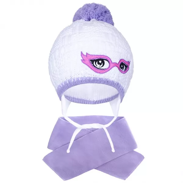 New Baby Zimní dětská pletená čepička se šálou