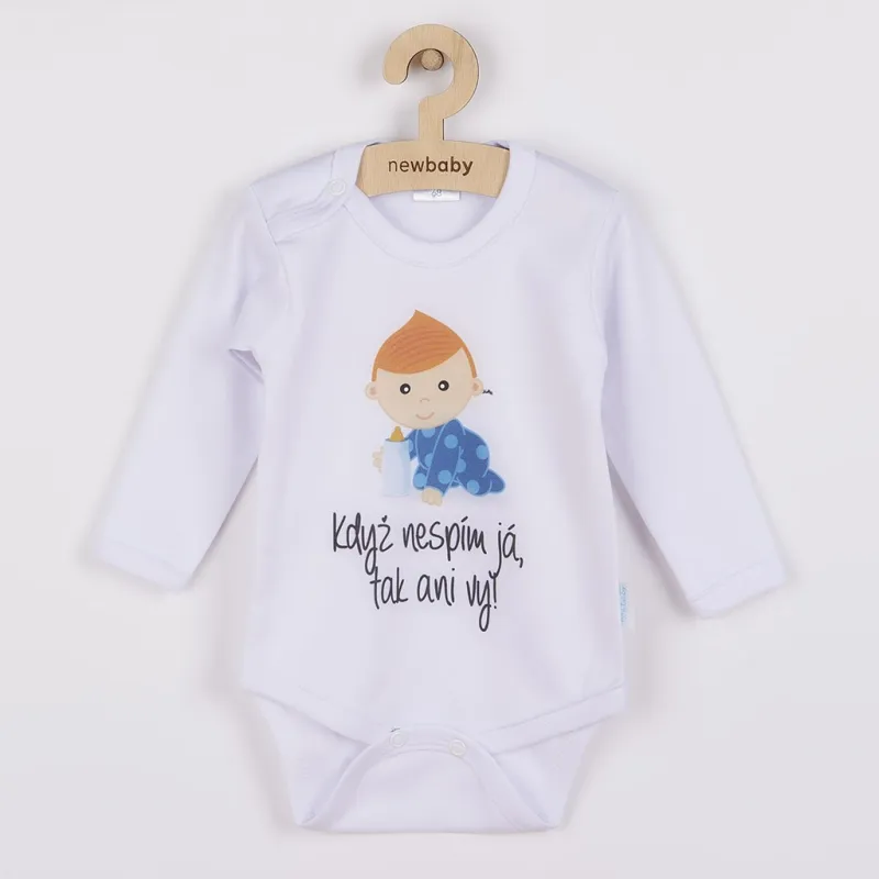New Baby Body s potiskem Když nespím já, tak ani vy - dárkové balení