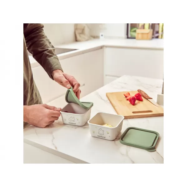 Miniland Misky na jídlo hermetické Natur 2 ks