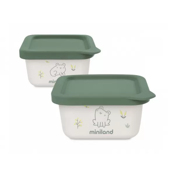 Miniland Misky na jídlo hermetické Natur 2 ks
