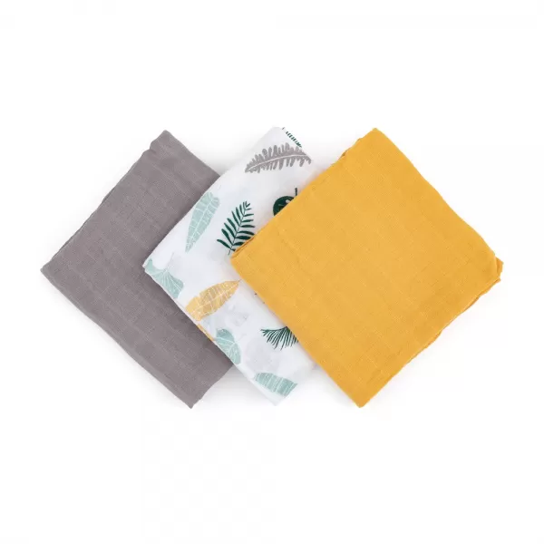 PETITE&MARS Sada plenek bambusová mušelínová 3ks Moussy, 68 x 68 cm