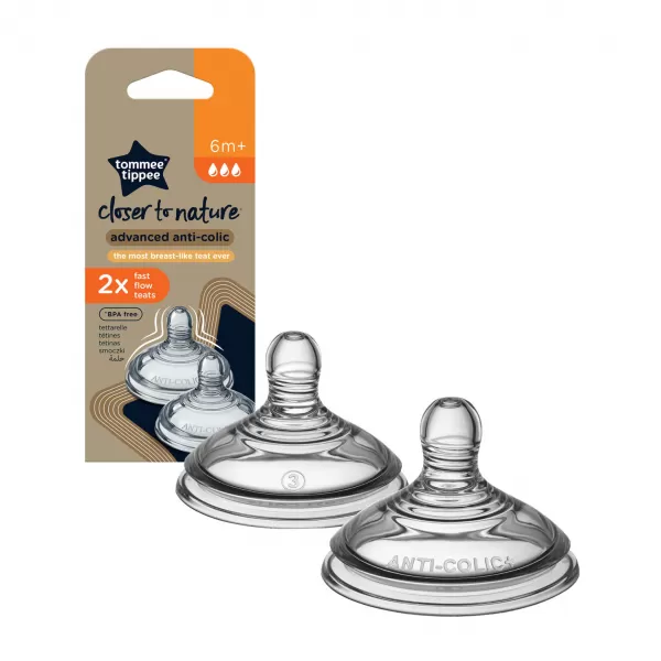 Tommee Tippee Náhradní savičky, rychlý průtok 6+, 2ks