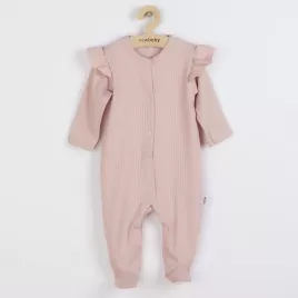 New Baby Kojenecký bavlněný overal Practical růžový holka