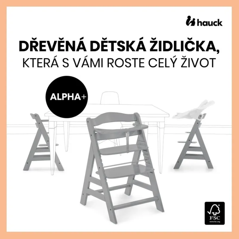 Hauck Alpha+ dřevěná židle