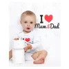 New Baby Body s potiskem I Love Mum and Dad - dárkové balení
