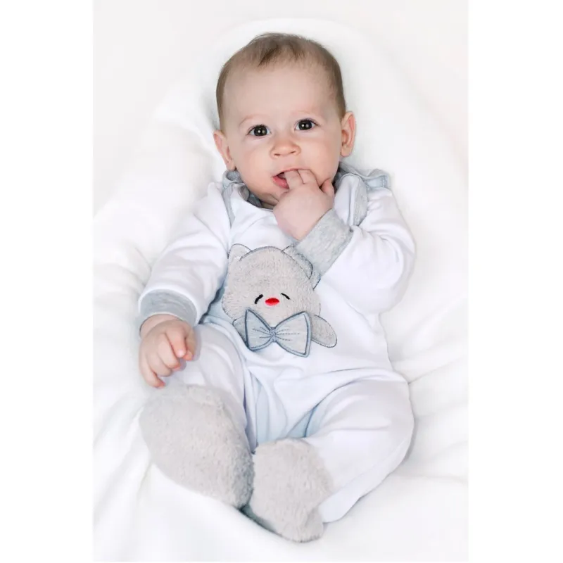 New Baby Luxusní kojenecké body s dlouhým rukávem Honey Bear s 3D aplikací