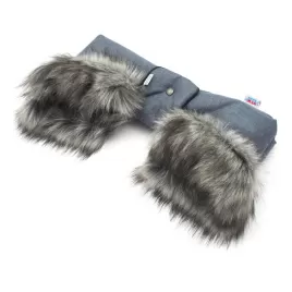 New Baby Rukávník na kočárek 2v1 s kožešinkou blue