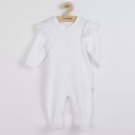 New Baby Kojenecký bavlněný overal Practical bílý holka