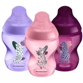 Tommee Tippee Kojenecká lahev pomalý průtok, 260 ml, Jungle Picks, 3 ks