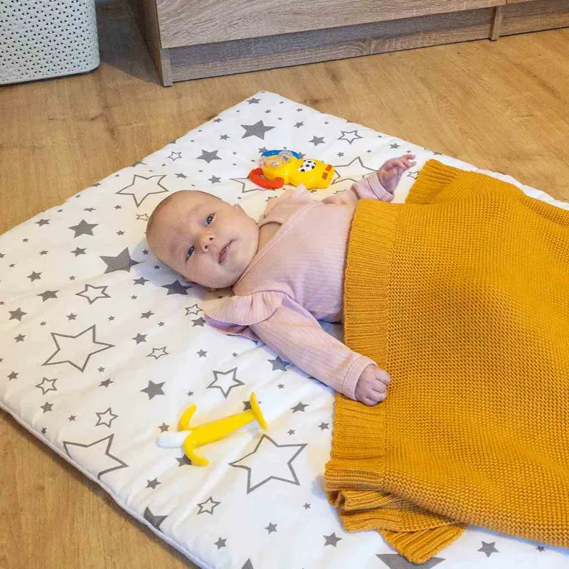 New Baby Bambusová pletená deka 100x80 cm hořčicová