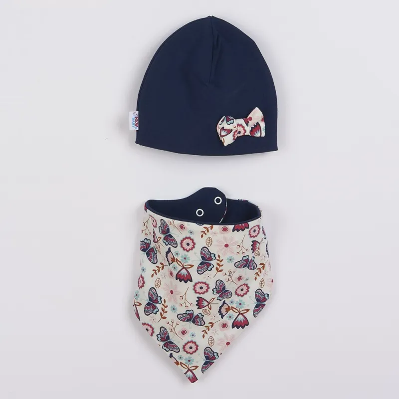 New Baby Kojenecká čepička s šátkem na krk Missy