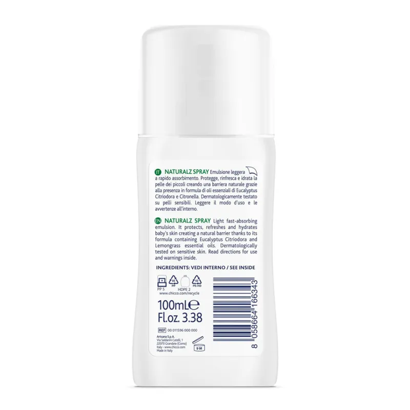 CHICCO Sprej proti komárům ochranný a osvěžující 95% přírodních složek 100ml, 2m+