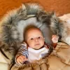 New Baby Dětský fusák s kožíškem tmavě šedý