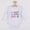 New Baby Body s potiskem 50% MAMINKA + 50% TATÍNEK - 100% JÁ růžové - dárkové balení
