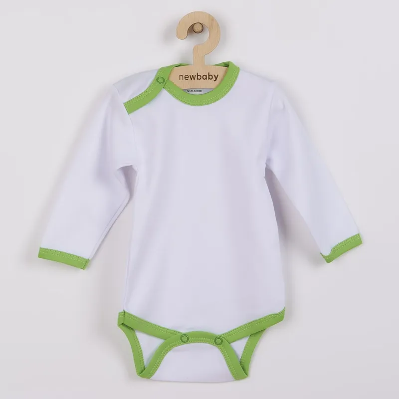New Baby Kojenecké body s zeleným lemem