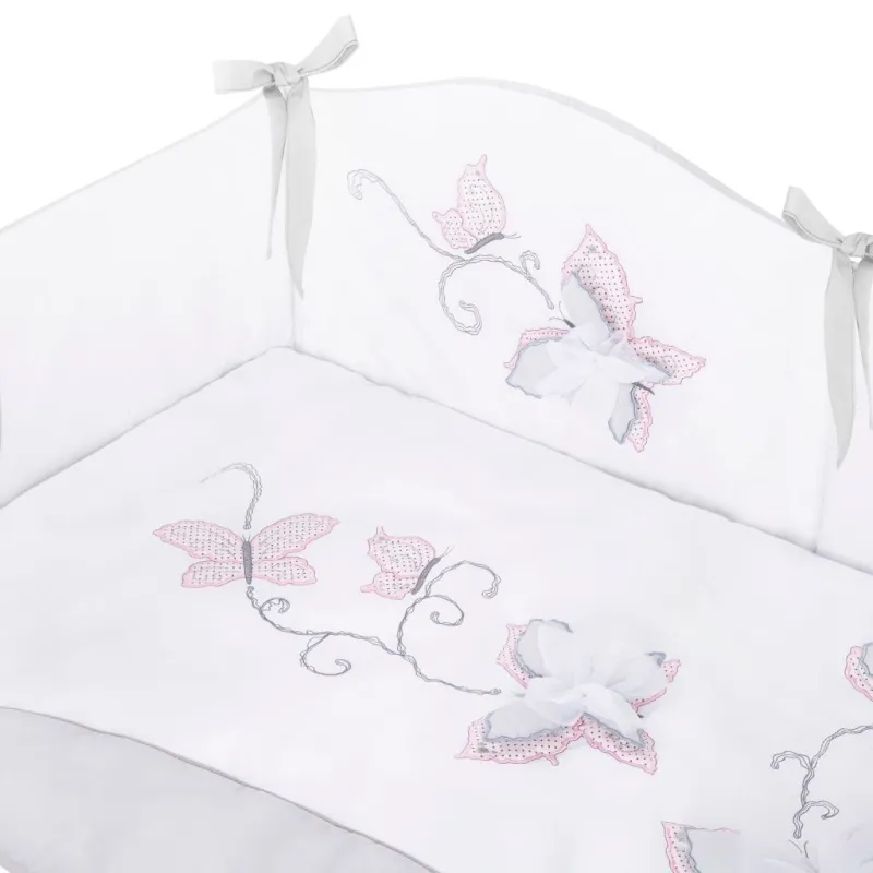 Belisima 5-dílné ložní povlečení Butterfly 100/135 šedé