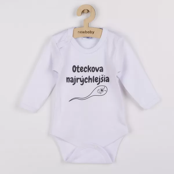 New Baby Body s potiskem Oteckova najrýchlejšia - darčekové balenie