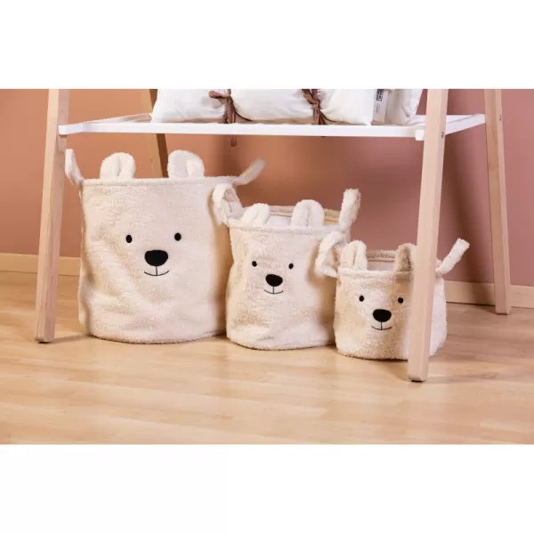 Childhome Koše na hračky Teddy Off White 3 ks
